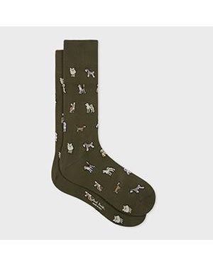 Paul Smith 'Dogs' Socks - Green