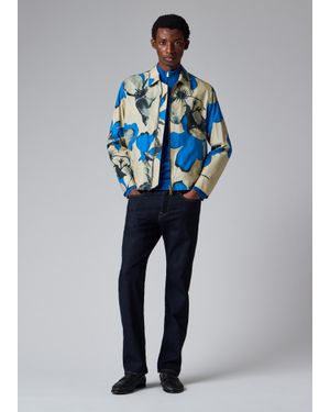 Paul Smith And Ecru Floral Print Cotton Jacket - Blue