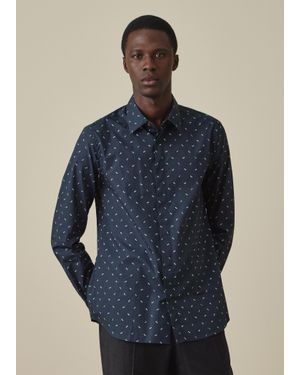 Paul Smith Slim-Fit Ditsy Key Print Shirt - Blue