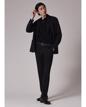 Paul Smith Slim-fit Black Wool 'a Suit To Travel In' Trousers - Blue