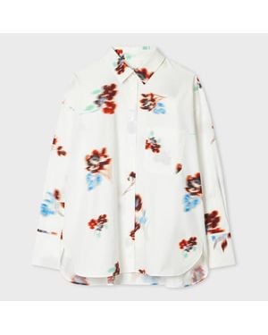 Paul Smith 'Hazy Floral' Cotton Shirt - White