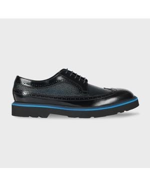 Paul Smith And Pebble Embossed Leather 'Count' Brogues - Black