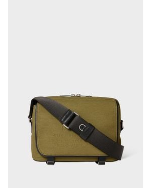 Paul Smith Khaki 'Floral Street' Cotton Canvas Messenger Bag - Green