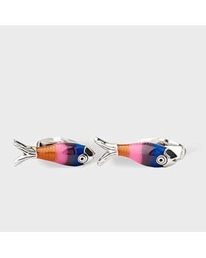 Paul Smith 'Artist Stripe Fish' Cufflinks - Blue