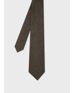 Paul Smith Silk-Wool Blend Textured Tie - White