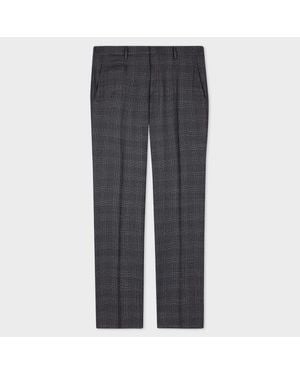 Paul Smith Slim-Fit Gingham Check Natural Stretch Wool Trousers - Grey