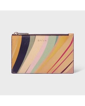 Paul Smith 'Dusky Swirl' Leather Small Zip-Fastening Purse - Blue