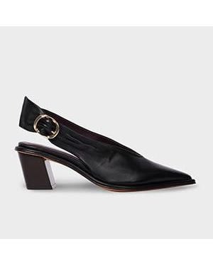 Paul Smith 'Clareen' Leather Sling Back Heels - Black