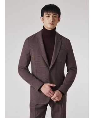 Paul Smith Stretch-Wool Gingham Check Blazer - Brown