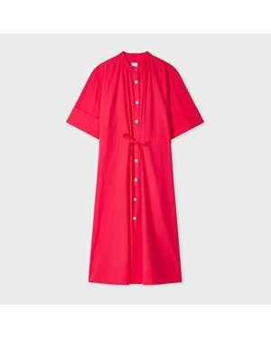 Paul Smith Fuchsia Lyocell-Cotton Shirt Dress - Red