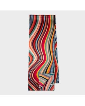 Paul Smith 'Swirl' Silk Scarf - Red