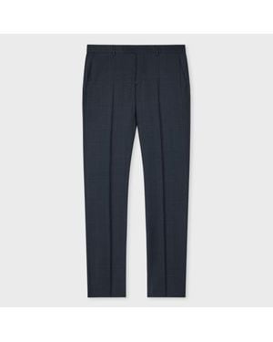 Paul Smith Tapered-Fit Windowpane Check Wool Trousers - Blue