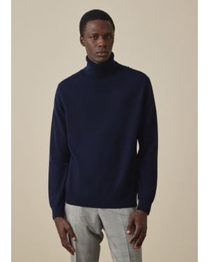 Paul Smith Cashmere Roll Neck Jumper - Blue