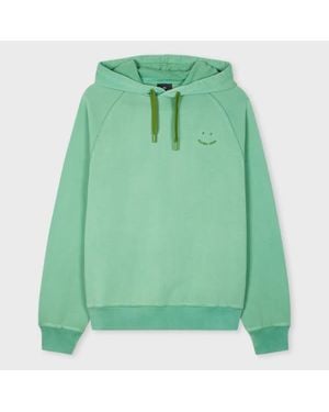 Paul Smith Washed 'Happy' Hoodie - Green