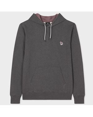 Paul Smith Charcoal 'Zebra' Logo Cotton Hoodie - Grey