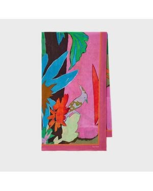 Paul Smith Cotton 'River Collage' Scarf - Pink