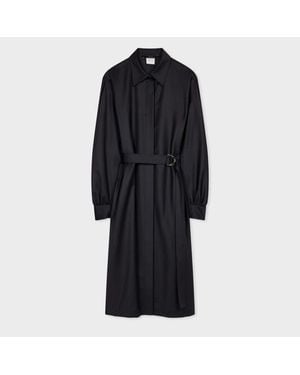 Paul Smith Flannel Blouson Sleeve Dress - Black