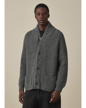 Paul Smith Lambwool Shawl Collar Cardigan - Grey