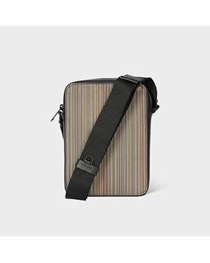 Paul Smith 'Signature Stripe' Coated Canvas Flight Bag - Multicolour