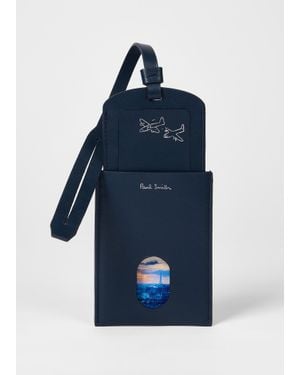 Paul Smith Leather 'Paris' Luggage Tag - Blue