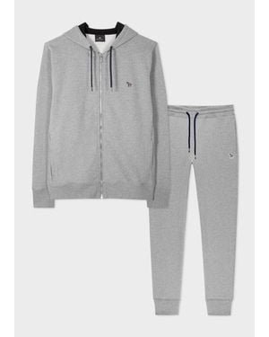 Paul Smith Organic Cotton Zebra Logo Hoodie & Joggers Set - Grey
