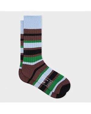 Paul Smith Light Stripe Merino Wool Socks - Green