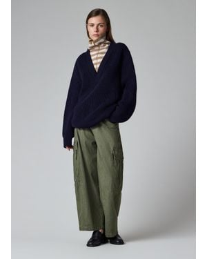 Paul Smith Stripe Zip Neck Jumper - Blue