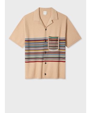 Paul Smith Organic Cotton 'Signature Stripe' Knitted Shirt - Natural