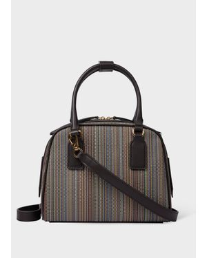 Paul Smith Top Handle 'Signature Stripe' Bag - Black