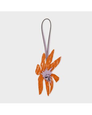Paul Smith Leather Flower Charm - Orange