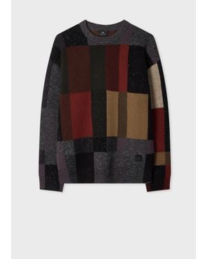 Paul Smith Pebbles Check Wool-Blend Jumper - Black