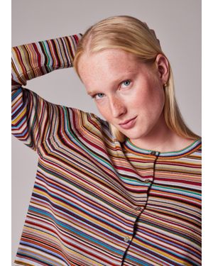 Paul Smith 'Signature Stripe' Knitted Cardigan - Pink