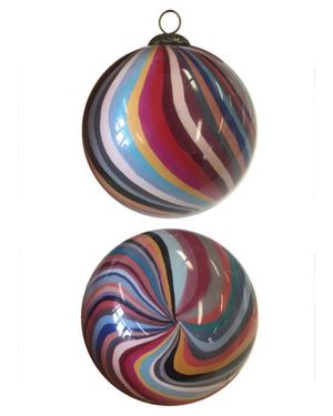 Paul Smith Hand-Painted 'Swirl' Glass Bauble - Red