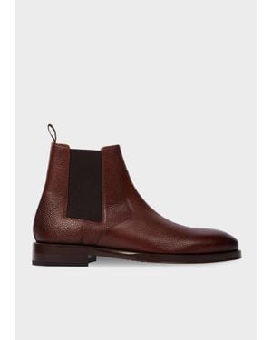 Paul Smith Grain Leather 'Lawson' Boots - Brown