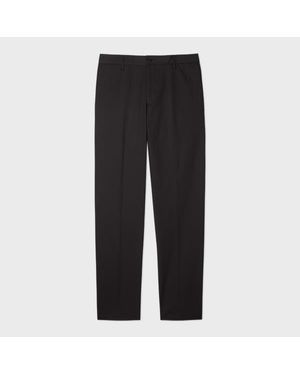 Paul Smith Fine Cotton-Twill Trousers - Black