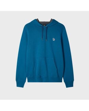 Paul Smith Regular-Fit Mid 'Zebra' Organic Cotton Hoodie - Blue