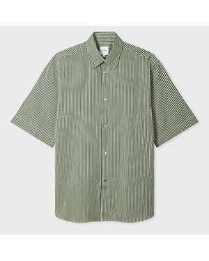 Paul Smith Stripe Oversized Cotton-Silk Shirt - Green