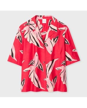 Paul Smith Cotton-Silk 'Le Peche Fish' Shirt - Red