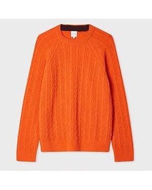 Paul Smith Alpaca-Blend Cable Knit Jumper - Orange