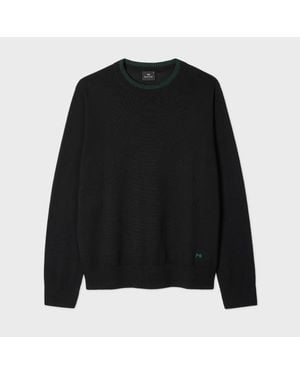 Paul Smith Contrast-Collar Merino Wool Jumper - Black
