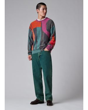 Paul Smith 'Glitch Floral' Cotton-Mohair Jumper - Green