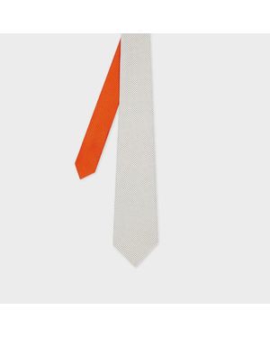 Paul Smith Silk Polka Dot Tie - White