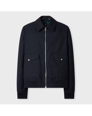 Paul Smith Cotton And Wool-Blend Textured Jacket - Blue