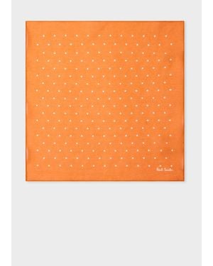 Paul Smith Polka Dot Cotton Pocket Square - Orange