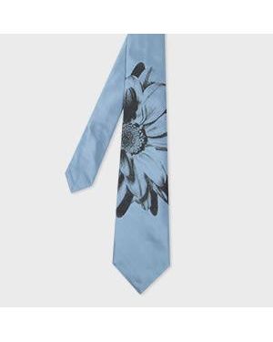 Paul Smith 'Daisy Photo Floral' Silk Tie - Blue