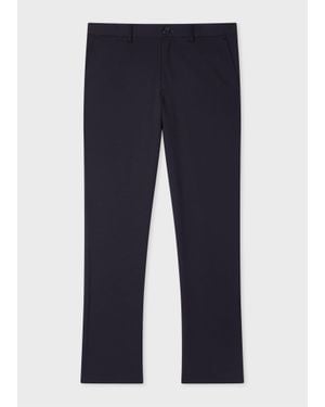 Paul Smith Mid-Fit Wool-Cotton Blend Chinos - Blue