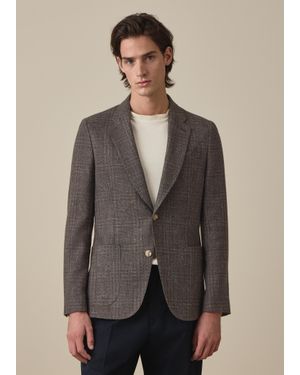Paul Smith Check Wool Patch-Pocket Buggy-Lined Blazer - Grey