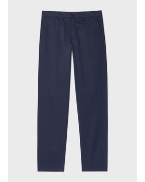 Paul Smith Tapered-Fit Dark Stretch-Cotton Chinos - Blue