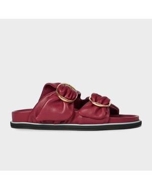Paul Smith Burgundy 'Camolin' Double Strap Mule Sandals - Red