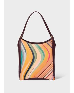 Paul Smith 'Dusky Swirl' Leather Shopper Bag - White